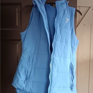 Gymshark Blue Puffer Vest with Logo